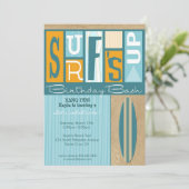 Surf Up Retro Birthday Party - Oranje gal Kaart (Staand voorkant)