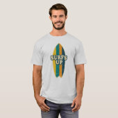 Surf Up Retro Surfboard Design T-shirt (Voorkant volledig)