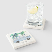 Surf Up Retro Surfboards Stenen Onderzetter (Zijkant)