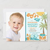 Surf-up Surf Beach Surfs Birthday Invitation Kaart (Voorkant)