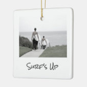 SURF UP Vakantiefoto Locatie Jaar Keepsake Keramisch Ornament (Links)