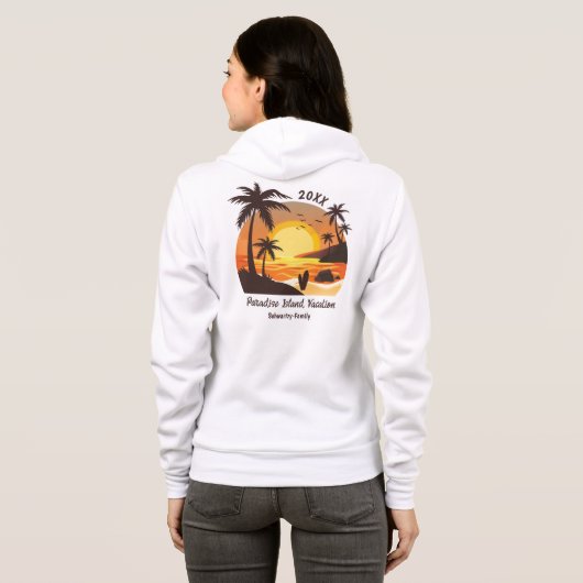  surf van  aanvalszonsondergang oranje bruin hoodie (Achterkant volledig)