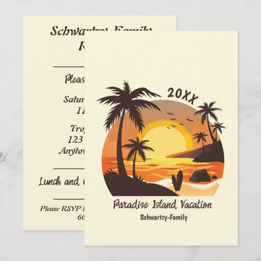  surf van  aanvalszonsondergang oranje bruin kaart (Voorkant / Achterkant)