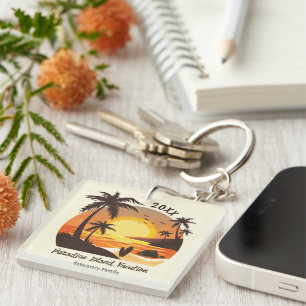 surf van aanvalszonsondergang oranje bruin sleutelhanger