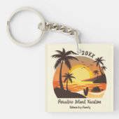  surf van  aanvalszonsondergang oranje bruin sleutelhanger (voorkant)