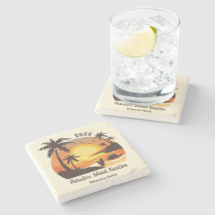 surf van  aanvalszonsondergang oranje bruin stenen onderzetter