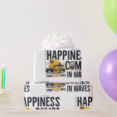 Surf Van Beach Quote Happiness Comes in Waves Cadeaupapier