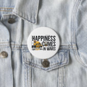 Surf Van Beach Quote Happiness Comes in Waves Ronde Button 7,6 Cm (In situ)