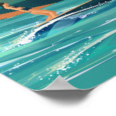 Surf van Californische reisposter Poster (Hoek)