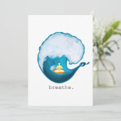 surf van de golf van leven bedankkaart (Staand voorkant)