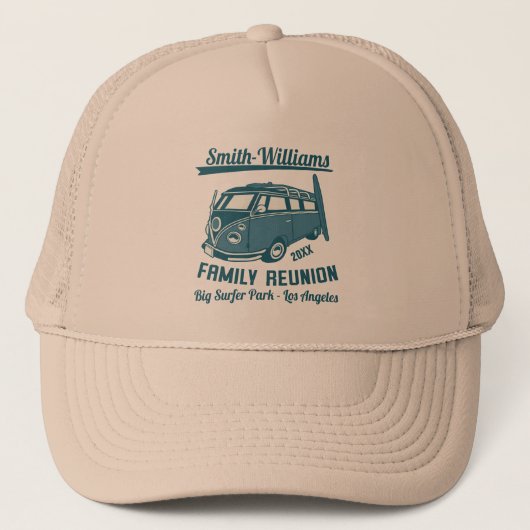  Surf Van Family Beach Reunion Trucker Pet (Voorkant)