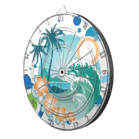 Surf van het eiland Metal Cage Dartboard Dartbord (Voorkant Rechts)