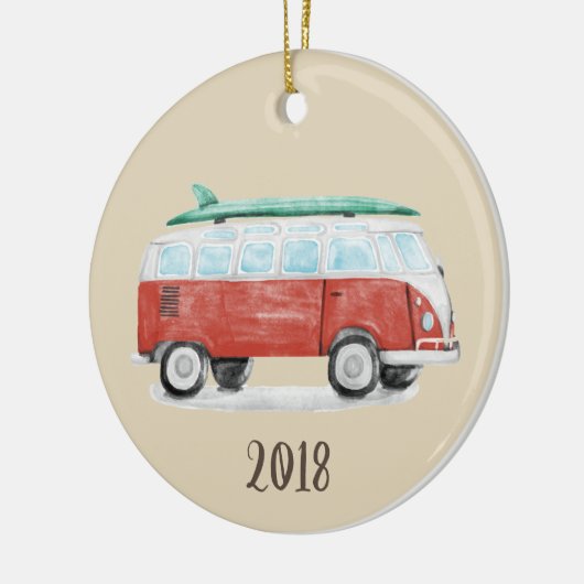 Surf Van Keepomwille Jaar Keramisch Ornament (Links)