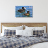 Surf van mannetjes en Vrouwen Schoter Eenden bij d Canvas Afdruk (Insitu (Slaapkamer))