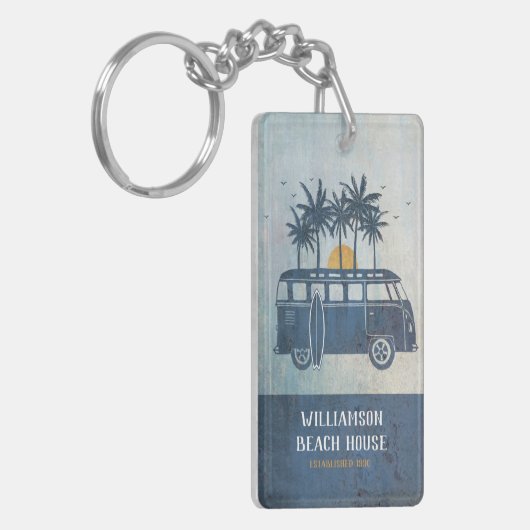 Surf Van Monogrammed Sleutelhanger (Voorkant Links)