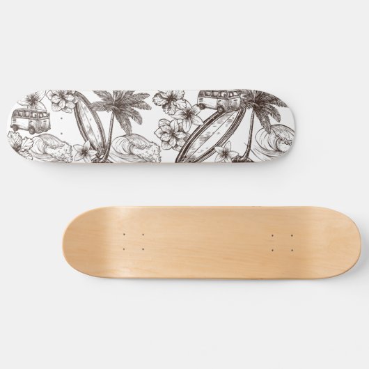 Surf Van Palms Surfboard Hawaiian Persoonlijk Skateboard (Horizontaal)