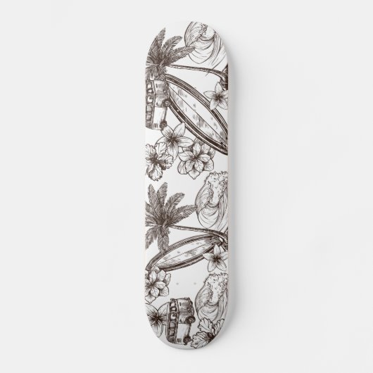 Surf Van Palms Surfboard Hawaiian Persoonlijk Skateboard (Voorkant)