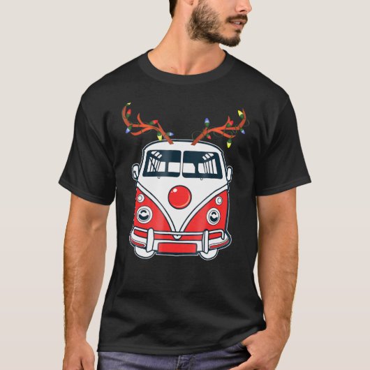 Surf Van Reindeer kerstride T-shirt (Voorkant)