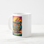 Surf Van Skeleton Sunset Koffiemok (Voorkant links)