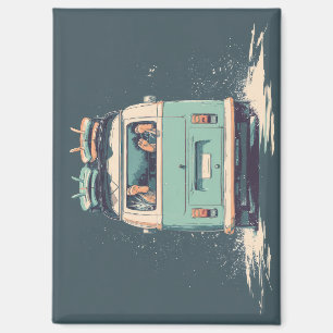 Surf Van Splash – Retro strandcamper Magneet