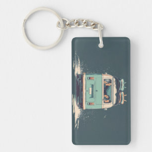 Surf Van Splash – Retro strandcamper Sleutelhanger
