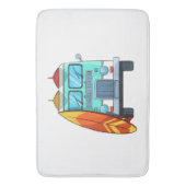 Surf Van Surfboard Palm Trees Surfende Surfer Wave Badmat (Voorkant Verticaal)