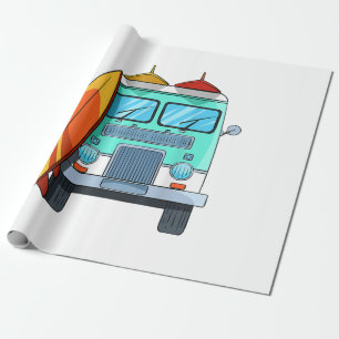 Surf Van Surfboard Palm Trees Surfende Surfer Wave Cadeaupapier