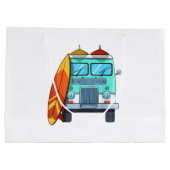 Surf Van Surfboard Palm Trees Surfende Surfer Wave Groot Cadeauzakje (Achterkant)