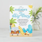 Surf Van Surfboards Wave The Big One 1e Verjaardag Kaart (Staand voorkant)