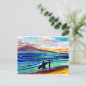 Surf vanmiddag les Lahaina Briefkaart (Staand voorkant)