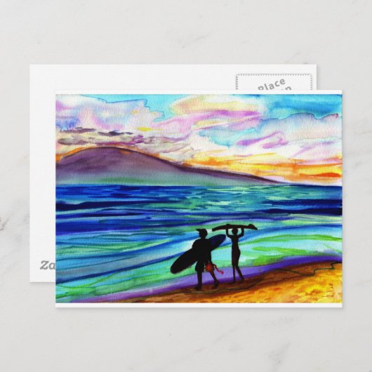 Surf vanmiddag les Lahaina Briefkaart (Voorkant / Achterkant)