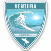 Surf Ventura California Sticker (Voorkant)