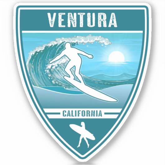 Surf Ventura California Sticker (Voorkant)