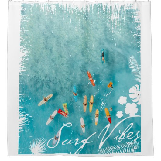 Surf Vibes Beach Surfers Douchegordijn (Voorkant)