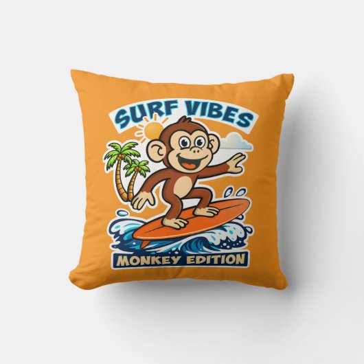 Surf vibes - monkey edition kussen (Voorkant)