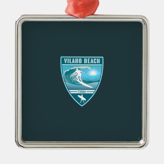Surf Vilano Beach Florida Metalen Ornament (Voorkant)