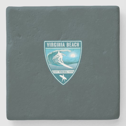 Surf Virginia Beach Virginia Stenen Onderzetter (Voorkant)