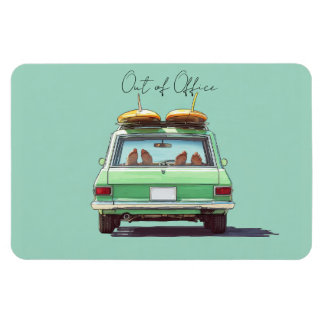 Surf Wagon Roadtrip – Retro Strandauto Magneet