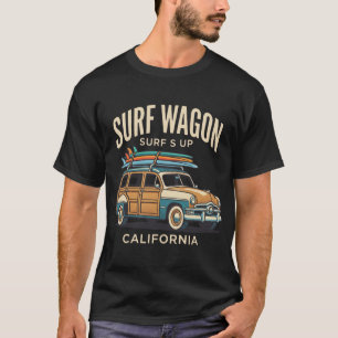 Surf Wagon Vintage Weg Americana Retro 70er Jaren T-shirt