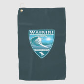 Surf Waikiki Honolulu Hawaii Golfhanddoek (Voorkant)