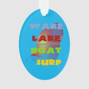Surf Wake Lake Boat Ornament