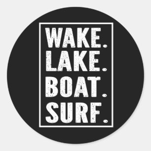 Surf Wake Lake Boat Ronde Sticker