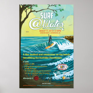Surf @Water Poster- 11 x 17 inch Poster