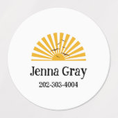 Surf Waterdichte Cirkel Sticker Naam Labels (Design 2)