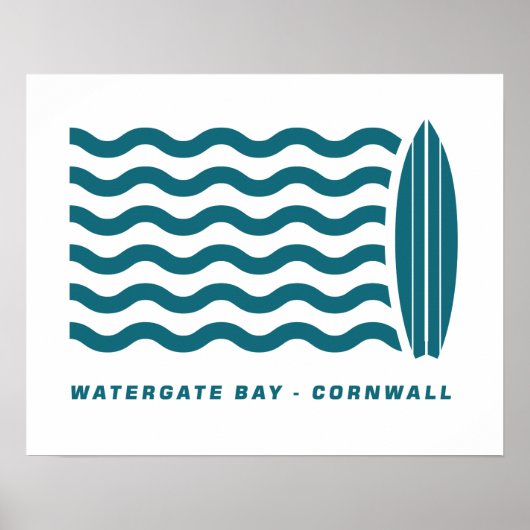 Surf Watergate Bay in Cornwall Poster (Voorkant)