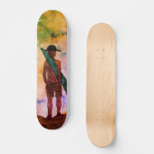 Surf Waterverf Art Skateboard (Voorkant)