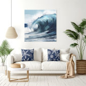 Surf Wave in Waterverf Canvas Print
