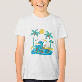 Surf & Waves – Cartoon Beach Boy T-Shirt