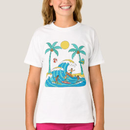 Surf & Waves – Cartoon Beach Girl T-Shirt