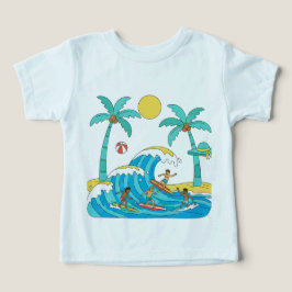Surf & Waves – Cartoon Beach Toddler T-Shirt